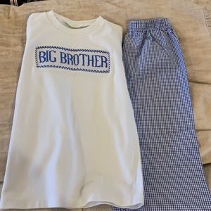 Big Brother Smocked shirt and pants outfit